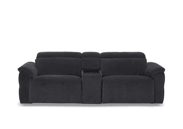 Dolomite 3 Seater Fabric Power Recliner Sofa with Power Headrests and Console - Iron Grey