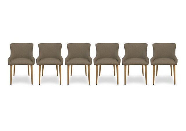 Riga Set of 6 Upholstered Dining Chairs - Taupe