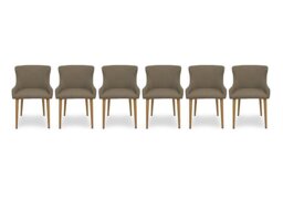 Riga Set of 6 Upholstered Dining Chairs - Taupe