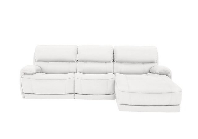 World of Leather - Link NC Leather Power Recliner Right Hand Facing Corner Chaise Sofa with Power Headrests - NC Star White