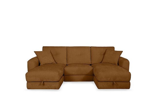 Nest Small Fabric U-Shaped Corner Sofa with Double Storage Chaises