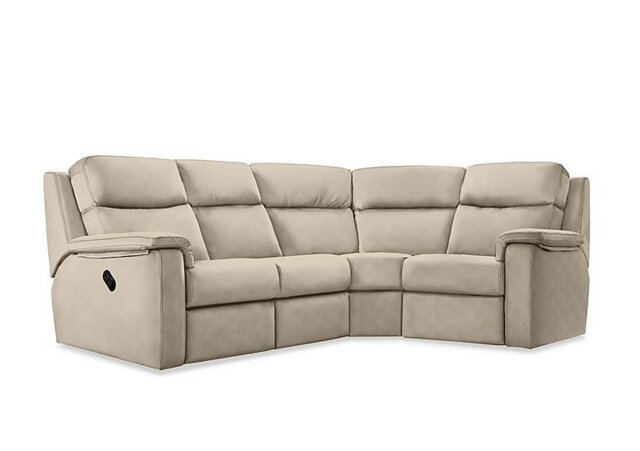 G Plan - Thornbury Leather Manual Recliner Left Hand Facing Corner Sofa - Oxford Mushroom