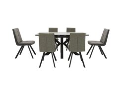 Phoenix Dining Table and 6 Chairs - Two Tone