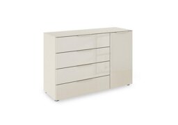 Rauch - Haven 4 Drawer 1 Door Glass Chest with Glass Top and Front