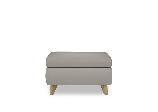 World of Leather - Malmo Leather Coffee Table Storage Footstool - Silver Grey