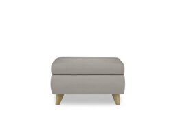 World of Leather - Malmo Leather Coffee Table Storage Footstool - Silver Grey