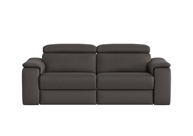Nicoletti - Davide 3 Seater Leather Power Recliner Sofa - Torello Grigio Scuro