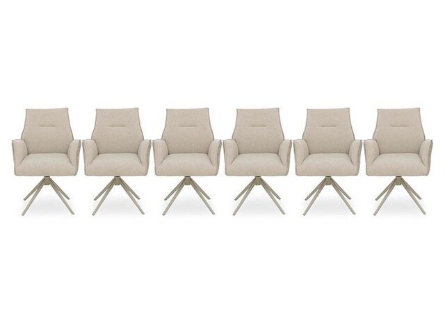 Mirage Set of 6 Swivel Dining Arm Chairs