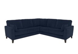 Ideal Home - Brondby Large Fabric Corner Sofa - R330 Steel Blue