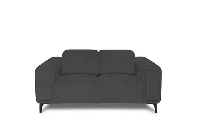 Elphaba Fabric 2 Seater Sofa with Storage Arms - Opulence Granite