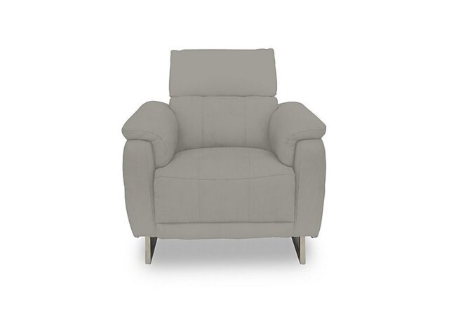 Moet Fabric Power Recliner Chair with Telescopic Headrest - Opulence Silver