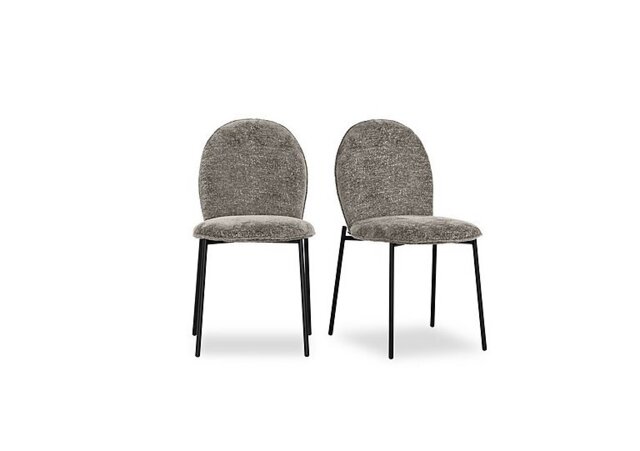 Connubia - Riley Pair of Mid Black Metal Leg Dining Chairs