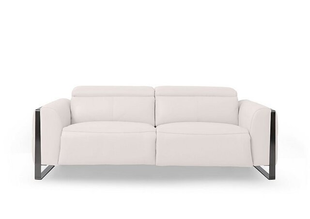 Gisella Leather 3 Seater Sofa - Cotton