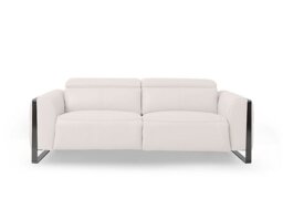 Gisella Leather 3 Seater Sofa - Cotton