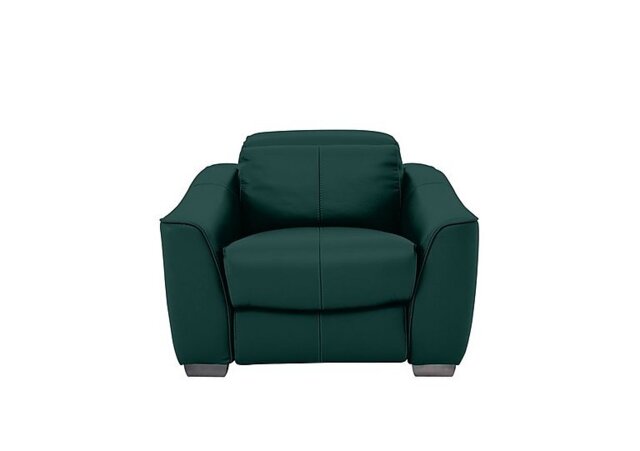 World of Leather - Xavier NC Leather Armchair with Power Recliner - NC Lake Green