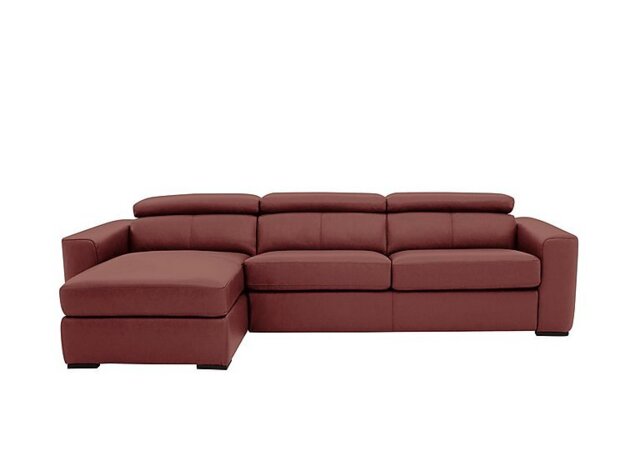 World of Leather - Infinity NC Leather Left Hand Facing Corner Chaise Sofa with Storage - NC Deep Red
