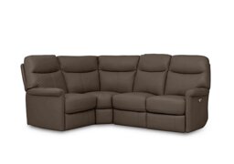 World of Leather - Compact Collection Lille Leather Power Recliner Left Hand Facing Corner Sofa - Fawn