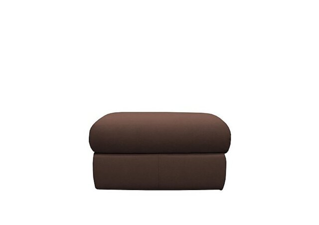 G Plan - Kingsbury Leather Storage Footstool - Capri Oak