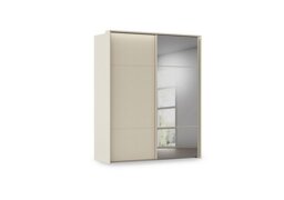Rauch - Haven 190cm 2 Door Slider Wardrobe with 1 Glass Door, 1 Mirror Door and Lights