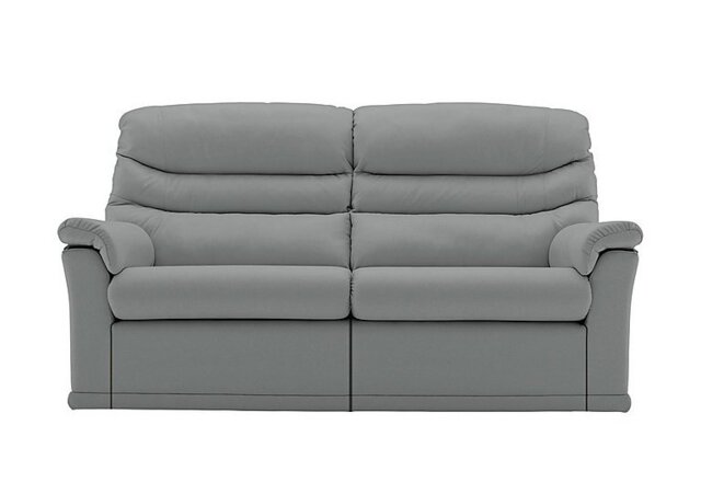 G Plan - Malvern 2 Cushion 3 Seater Leather Sofa with Manual Recliner - Cambridge Grey