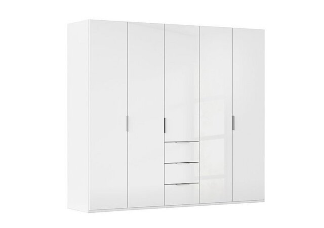 Rauch - Formes 5 Door Bifold Combi Glass Wardrobe - White/White Front