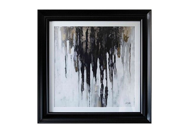 Black Gold Abstract 1 Framed Picture - Black & Gold