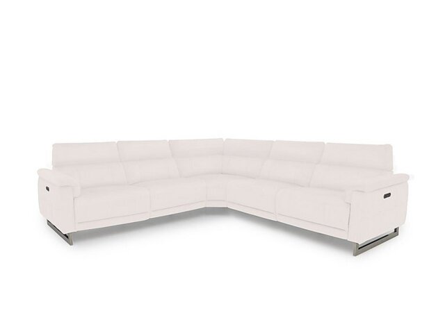 Moet Large Leather Power Recliner Corner Sofa with Telescopic Headrests - Cotton - Sofas and Armchairs - In Time for Christmas