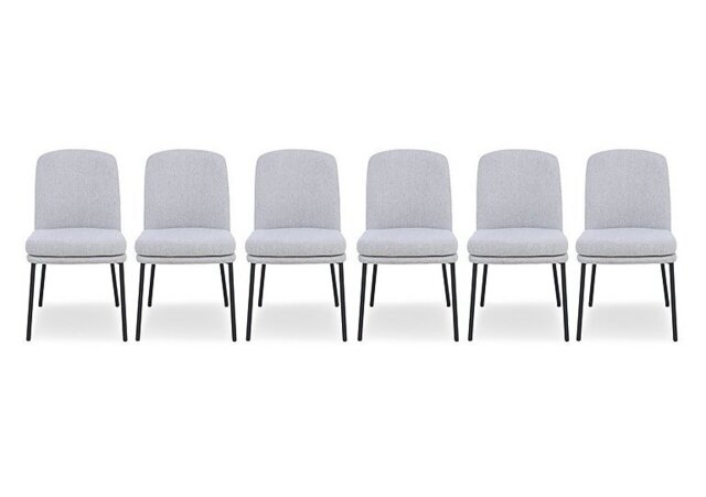 Cortado Set of 6 Dining Chairs with Metal Legs