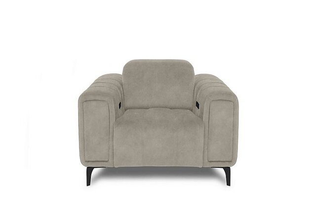Elphaba Fabric Recliner Chair with Power Recliner with Storage Arms - Marble Cream
