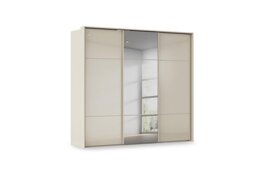 Rauch - Haven 250cm 3 Door Slider Wardrobe with 2 Glass Doors and 1 Mirror Door