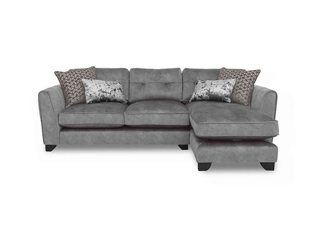 Mariah Fabric Classic Back Right Hand Facing Chaise End Sofa - Dapple Silver