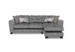 Mariah Fabric Classic Back Right Hand Facing Chaise End Sofa - Dapple Silver
