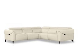Nicoletti - Nicole Large Leather Power Recliner Corner Sofa with Power Headrests and Power Lumbar