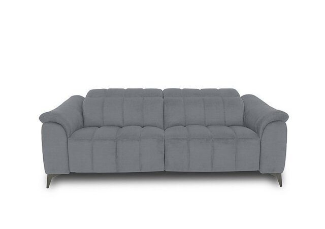 Angelo Fabric 3 Seater Power Recliner Sofa with Power Headrests - Velvet Grey