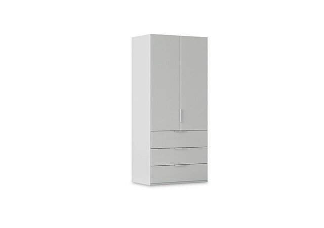 Rauch - Haven 101cm 2 Door Combi Wardrobe with Décor Doors - Silk Grey/Silk Grey Front