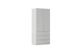 Rauch - Haven 101cm 2 Door Combi Wardrobe with Décor Doors - Silk Grey/Silk Grey Front