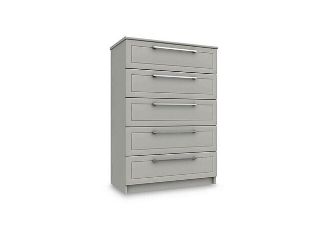 London Bedrooms - Bexley 5 Drawer Chest - Light Grey