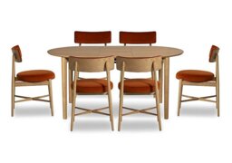 G Plan - Winchester Oval Extending Dining Table with 6 Chairs