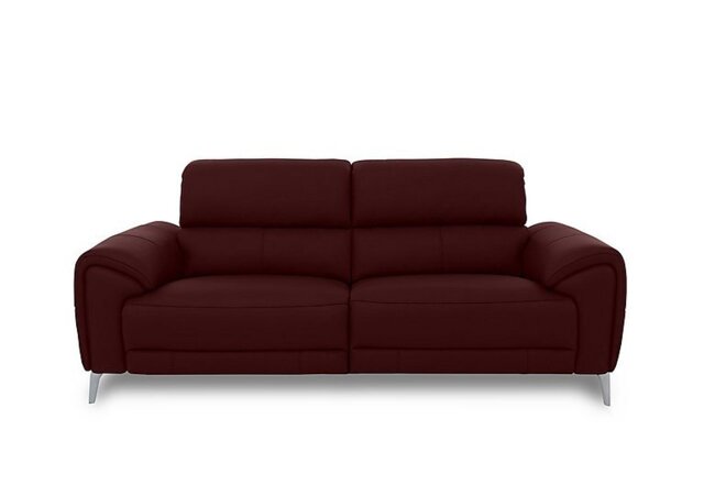 Vino Leather 3 Seater Sofa - Ruby