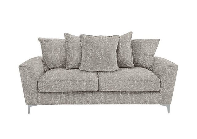 Legend 3 Seater Scatter Back Fabric Sofa - Barley Silver