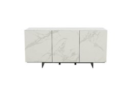 Arctic 3 Door White Ceramic Sideboard