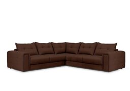 Goliath Large Leather Corner Sofa with Storage Drawers - Chocolate