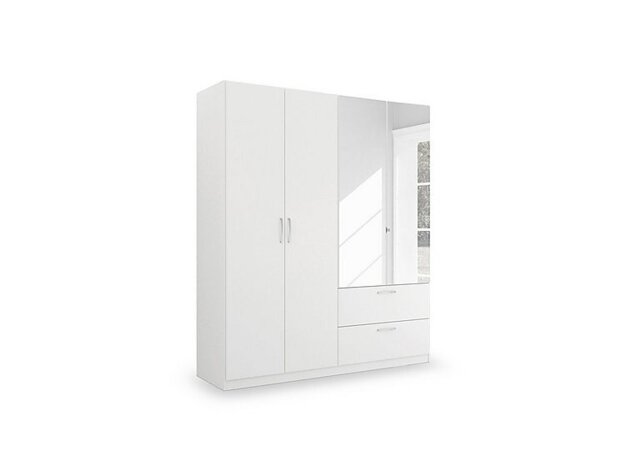 Rauch - Impulse 181cm 4 Door Combi Wardrobe with 2 Mirror Doors - Alpine White