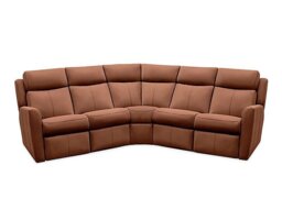 G Plan - Wren Large Leather Corner Sofa with Power Recliner - Cambridge Conker - Sofas and Armchairs - In Time for Christmas