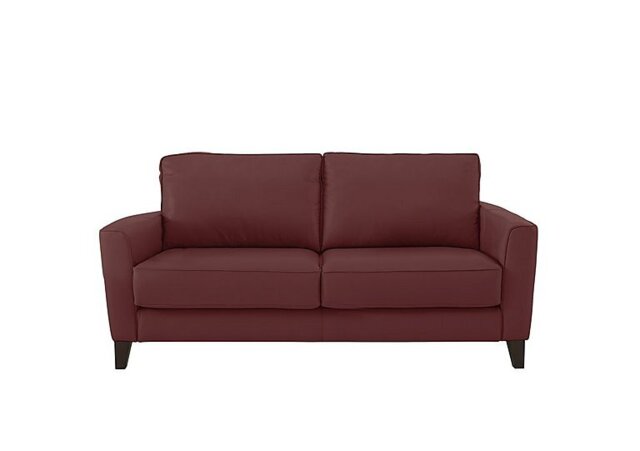 Ideal Home - Brondby 2 Seater Leather Sofa - BV Deep Red