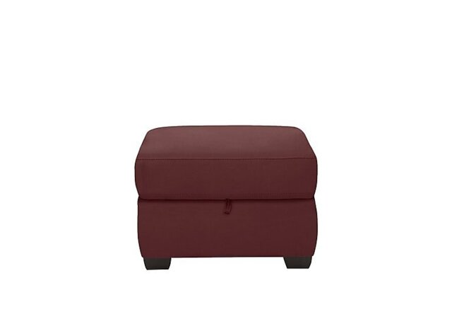 World of Leather - Optimus Leather Storage Footstool - BV Deep Red