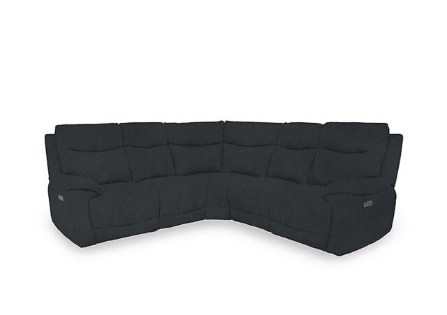 Sloane Fabric Large Power Recliner Corner Sofa with Power Headrests - Opulence Charcoal