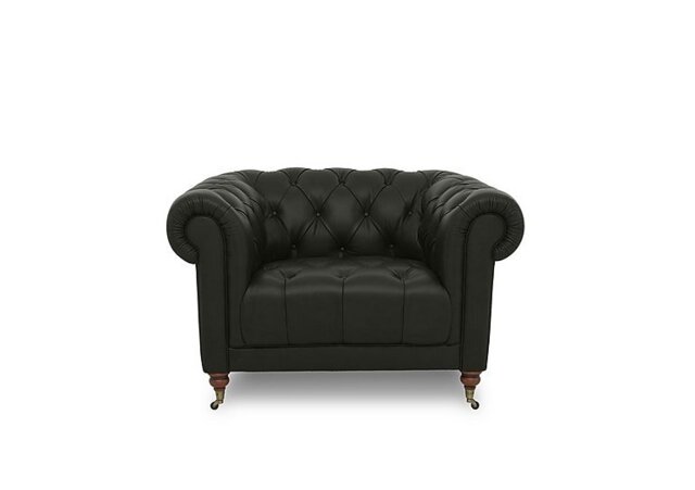 Columbus Leather Armchair with Castors