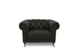 Columbus Leather Armchair with Castors