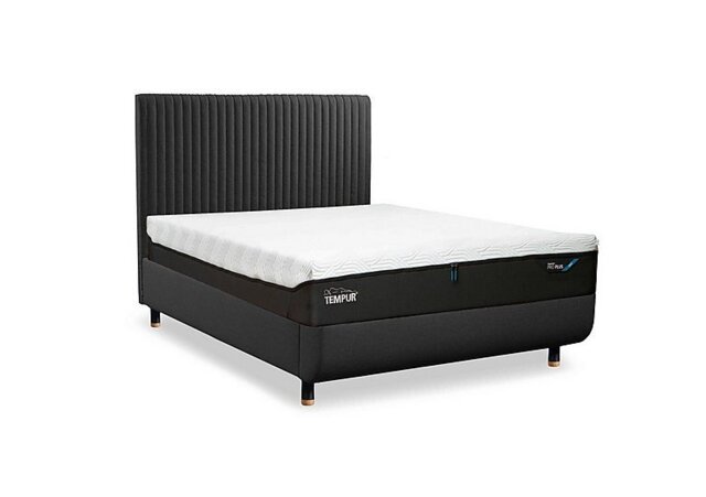 TEMPUR - Arc Disc Ottoman Bed Frame with Vertical Headboard - Super King - Natural Ash